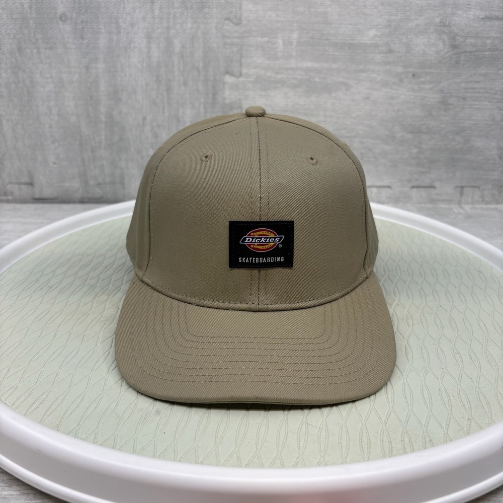 Dickies Skateboarding Hat Cap Snapback Khaki Tan‎ Patch Logo Skater